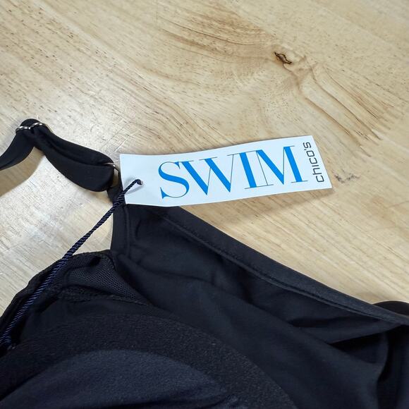 Miraclesuit NWT Solid Black Net Work Madero Underwire One Piece Swimsuit Size 14 - Picture 5 of 13